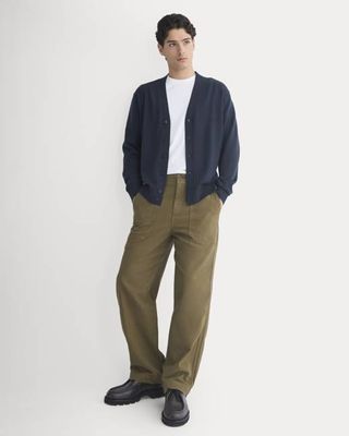Relaxed Herringbone Fatigue Pants | Beech