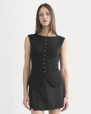 Sleeveless Button-Up in Butterluxe | Black
