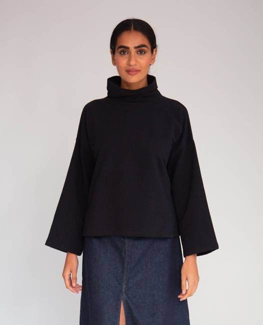 Ula Organic Cotton Top In Black