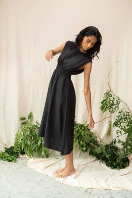 Ottillie-May Linen Dress in Black