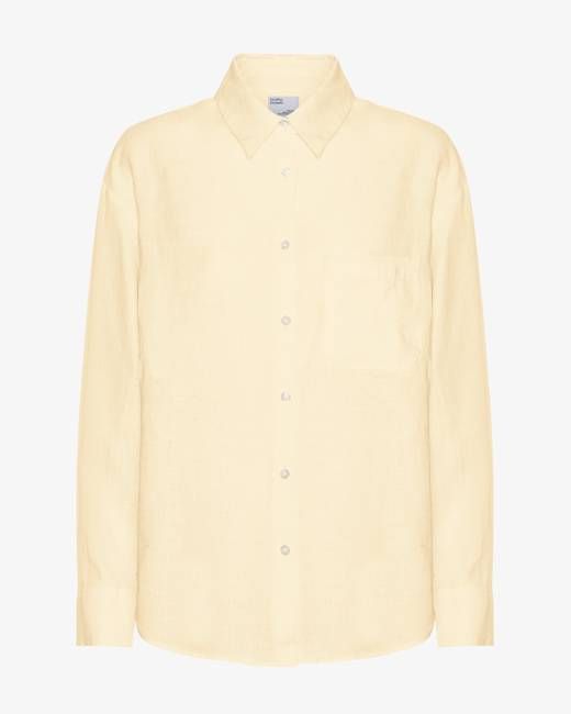 Linen Oversized Shirt - Soft Yellow