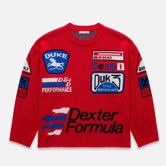 DR3 Sponsors Red Knitted Sweatshirt
