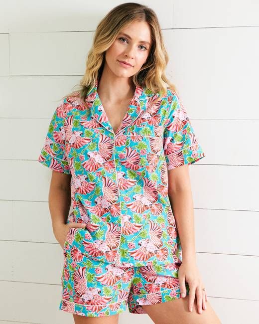 Playful Parrots - Short PJ Set - Tropical