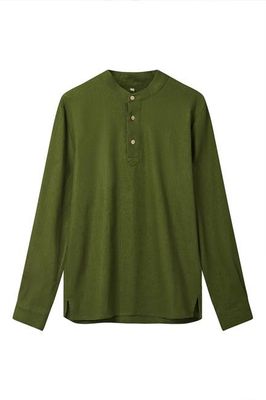 ELIJAH - Organic Linen Blend Shirt - Khaki