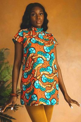 Enala Turtleneck Tunic in Summer Waves