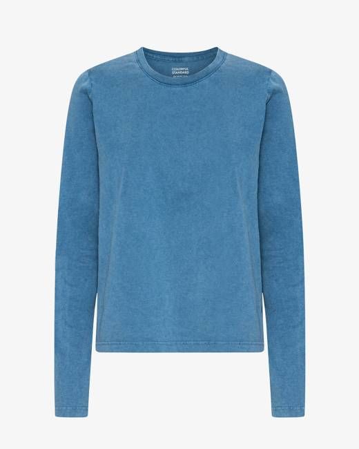 Women Organic LS T-Shirt - Faded Indigo
