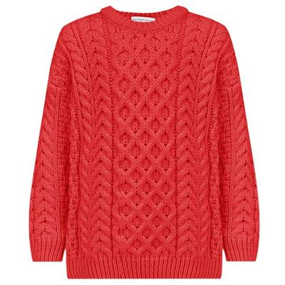 Cadogan Supersoft Merino Girls Sweater - Coral