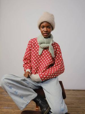 Marina Hand Knit Scarflette - Epidote