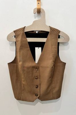 Sample Sale Bowie Vest in Tan Stripe