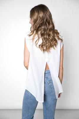 Bluse mit Schlitz Weiß