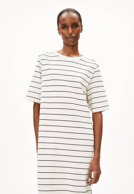XELINAA FINE STRIPE MIDI DRESS| undyed-black