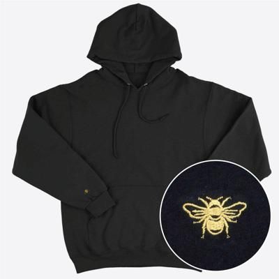 Tiny Embroidered Bumble Bee Hoodie (Unisex)