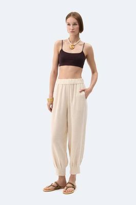 Natural Linen Slouchy Pants