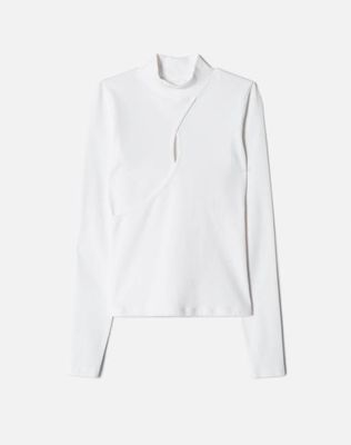 Keyhole Mock Neck Top - Ivory