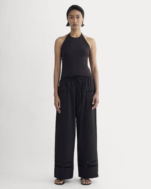 The Lace Trim Pant | Black
