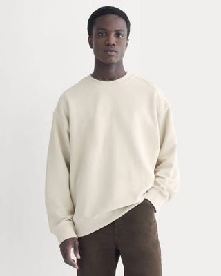Twill Terry Jacquard Crew Sweatshirt | Peyote