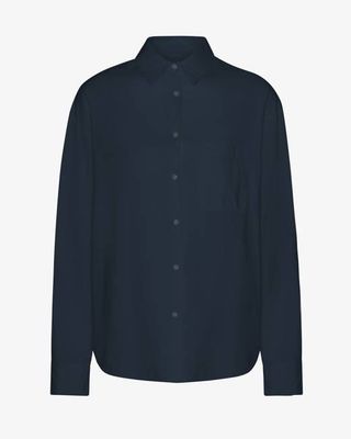 Organic Oversized Shirt - Navy Blue