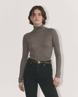 The Turtleneck in Ultrasoft Merino | Heather Cocoa