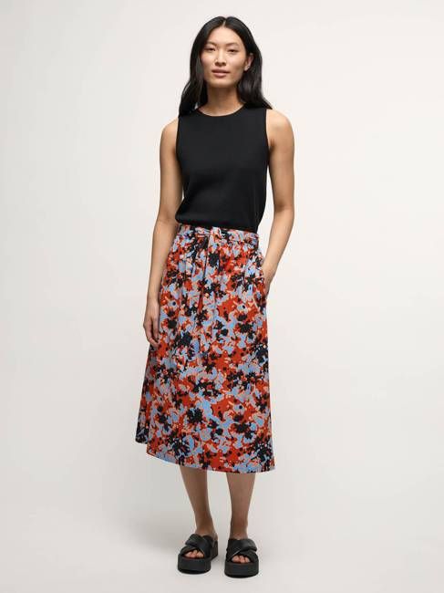 Midi skirt with belt (GOTS)