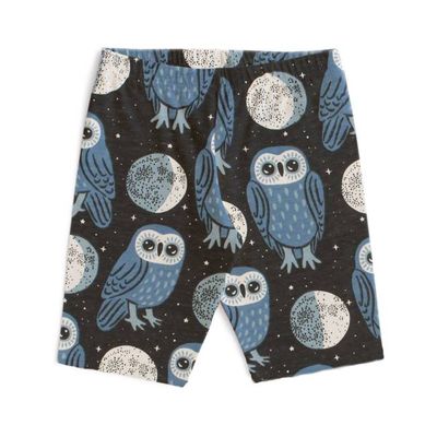 Bike Shorts - Midnight Owls Charcoal & Blue