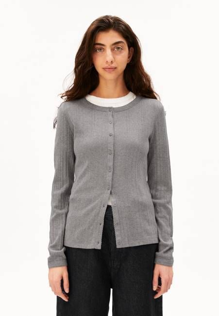POINTELLE CARDIGAN | silver melange