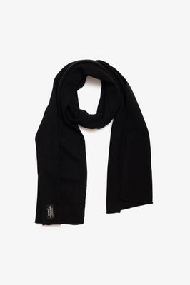 BLACK WOOL SCARF