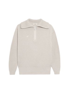 Archive Womens Recycled Cashmere Half Zip Sweater—oatmeal