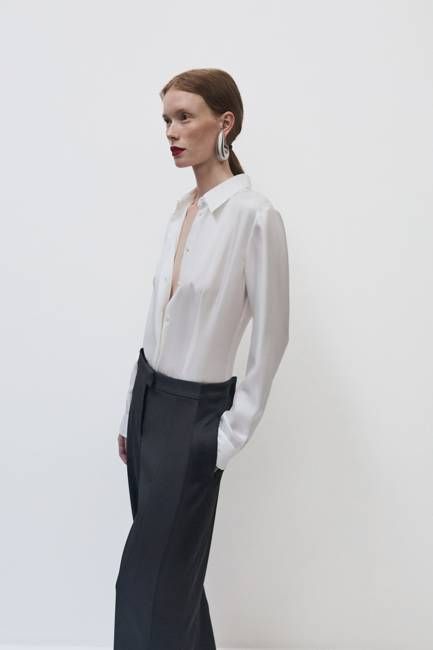 Silk Fitted Blouse | Off White