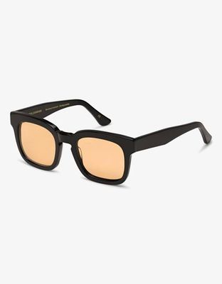 Sunglass 18 - Deep Black Solid - Orange