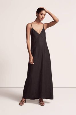 Archival Seamed Slip Dress | Black