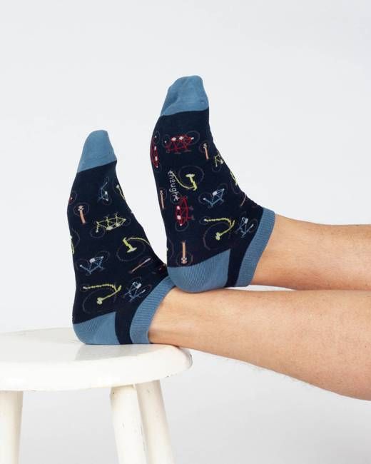 Bike Bamboo Trainer Socks - Navy