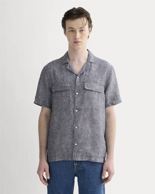 The Resort Shirt in Linen | Navy Chambray