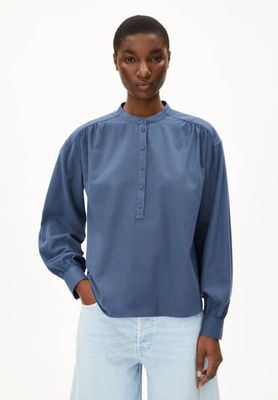 EFINARAA GEBÜRSTETE BLUSE | nightshadow