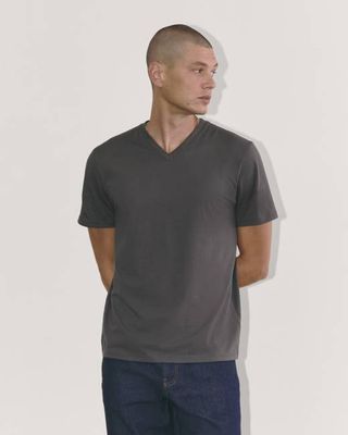 The Essential Organic V-Neck Tee | Graphite