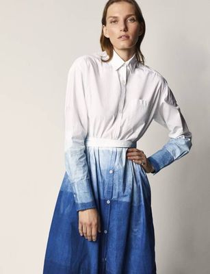 Dip Dye Shirt Dress | Indigo Dip Dye