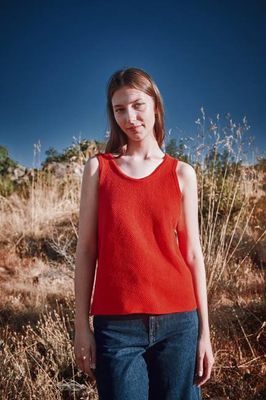 LARA Tank Top in Organic Cotton - Red