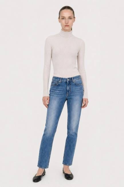 Rib Roller Neck Sweater