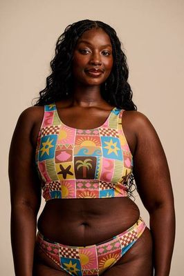 Kara - Tankini Top in Coastal Tile