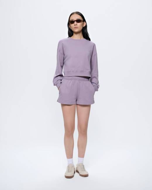 Womens Cotton Shorts—Dusty Mauve