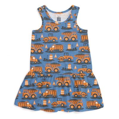 Valencia Dress - Roadwork Orange & Blue