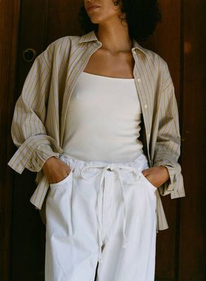 Marcie Shirt, Japanese Organic Cotton, Cabana Stripe