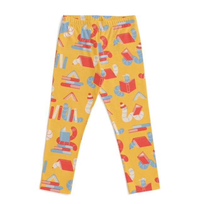 Baby Leggings - Bookworms Yellow
