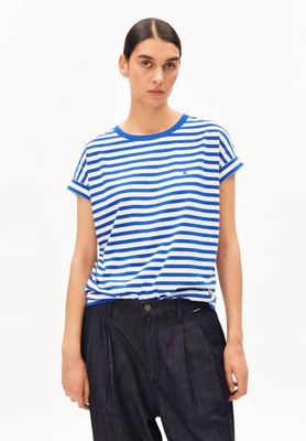 IDAARA STRIPES T-SHIRT | weiß-Dynamoblau