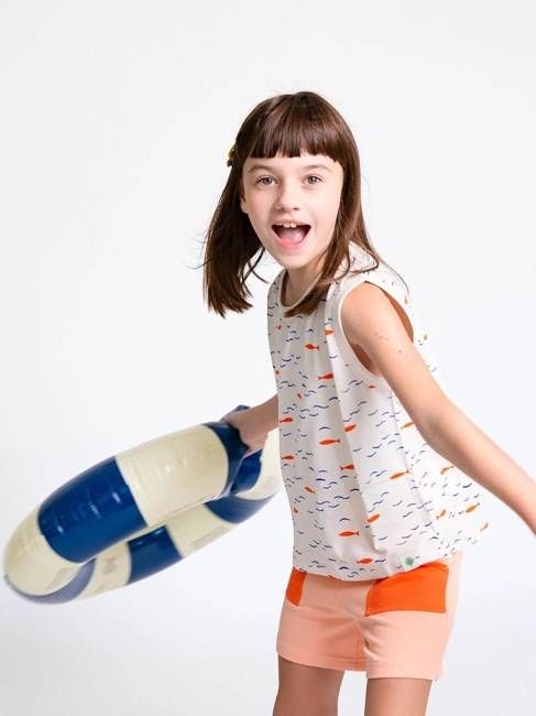 Kids' Organic Cotton Pink Colorblock Shorts