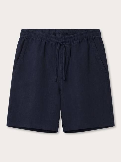 Men's Navy Blue Joulter Linen Shorts
