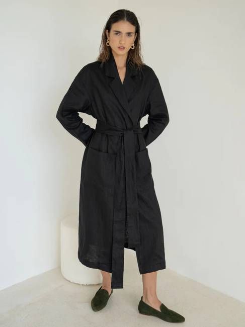Relaxed-fit Linen Trench Coat