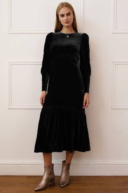Esmee Velvet Dress | Black