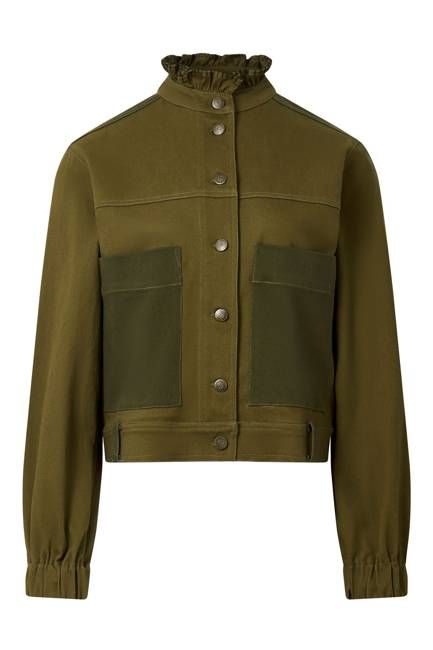 Ruffle OC - Twill Spandex Jacket - Dark Green