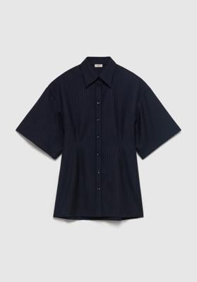 Verse Short-sleeve Pinstriped Shirt