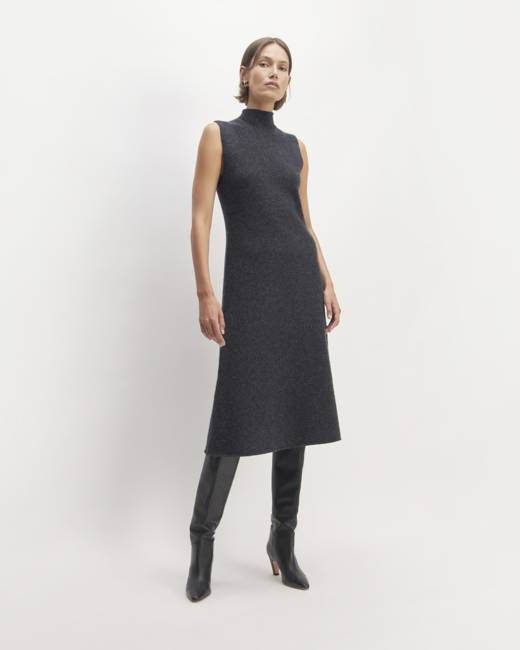 The Cozy-Stretch Sleeveless Midi Dress | Charcoal